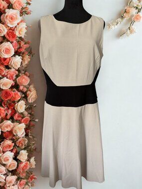 Calvin Klein Sleevless Black & Tan Dress